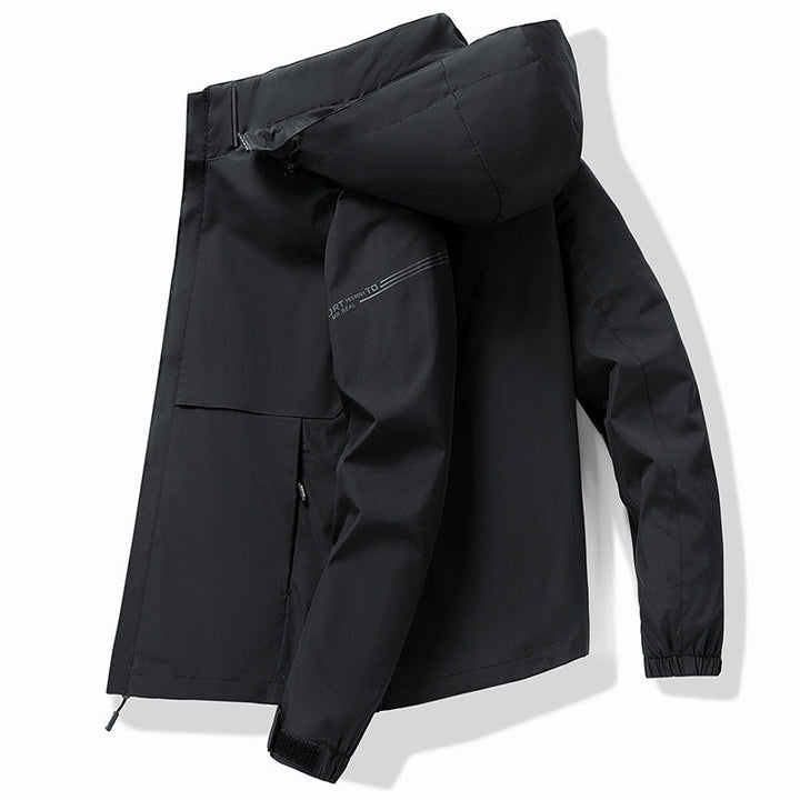 Men's Water-Repellent Winter Parka with Thermo-Reflective Quilted Lining and Hood