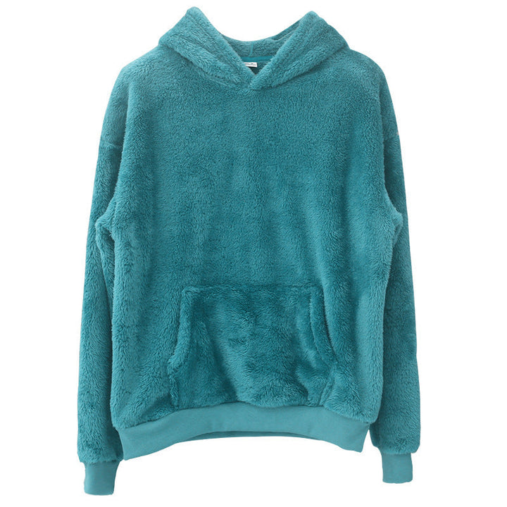 Unisex Cozy Teddy Fleece Hoodie with Oversized Fit and Kangaroo Pocket