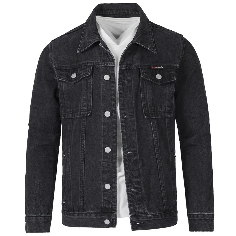 Men's Jeans Jacket in Modern Slim-Fit Design with Practical Pockets and Sturdy Rivets