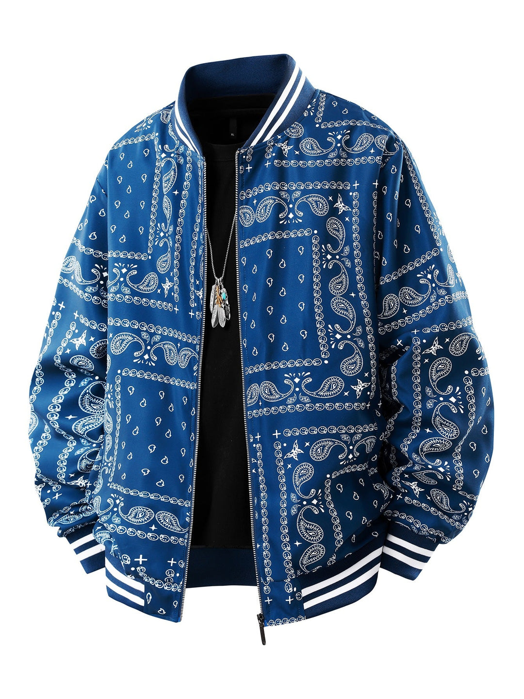 Men's Cool Bomber Jacket with Paisley Pattern