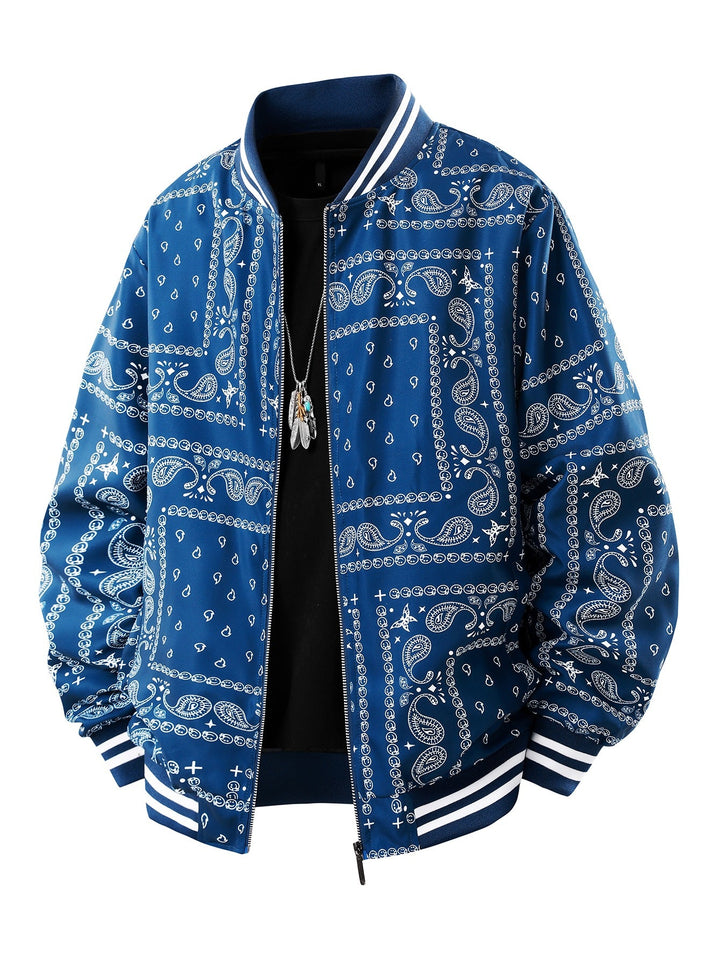 Men's Cool Bomber Jacket with Paisley Pattern