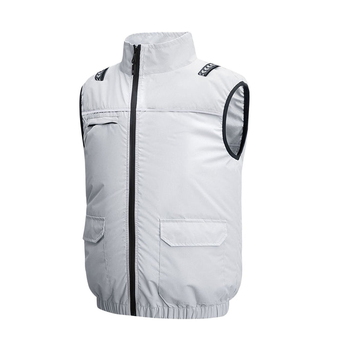 Unisex Lightweight Cooling Work Vest with Integrated Fans and External Battery