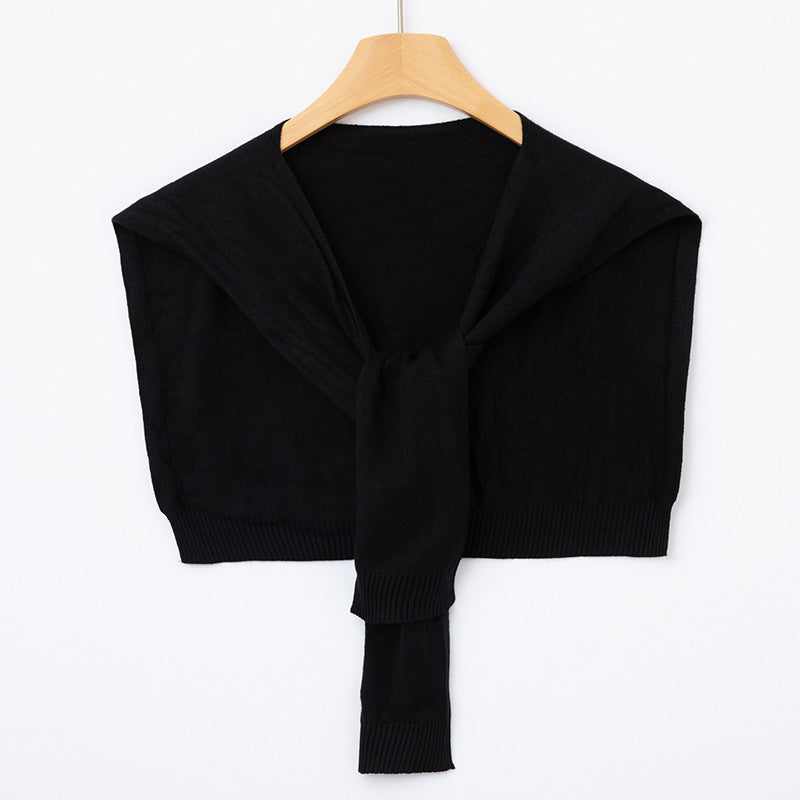 Women's Knit Wrap as Shoulder Warmer with Ties
