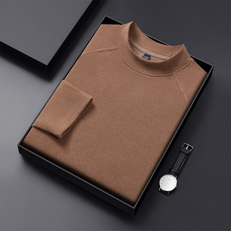 Men's Premium Mockneck Sweater made of Fine Wool Blend with Raglan Sleeves
