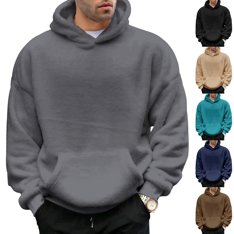 Unisex Cozy Teddy Fleece Hoodie with Oversized Fit and Kangaroo Pocket