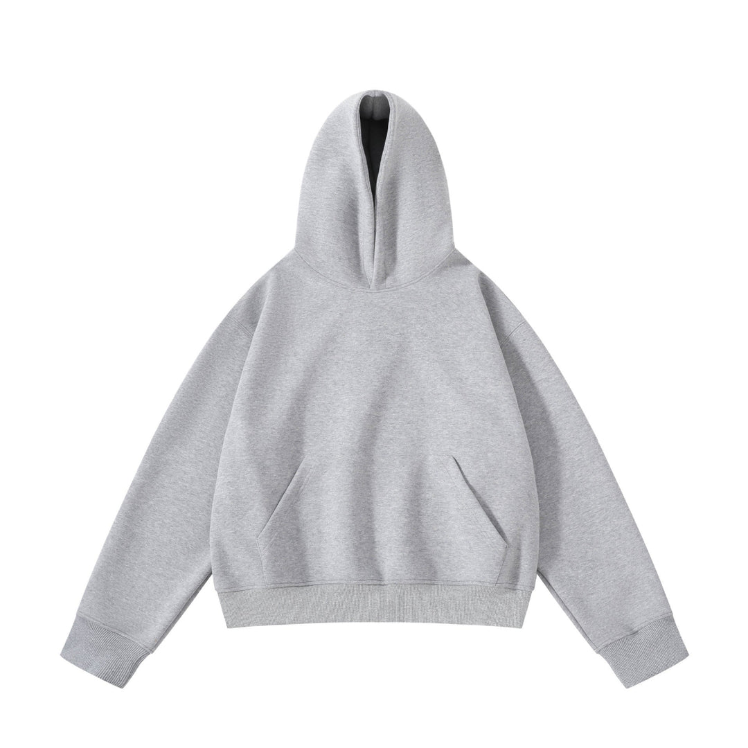 Unisex Heavy Oversized Hoodie with Double-layered Hood Kangaroo Pocket and Wide Ribbed Hem