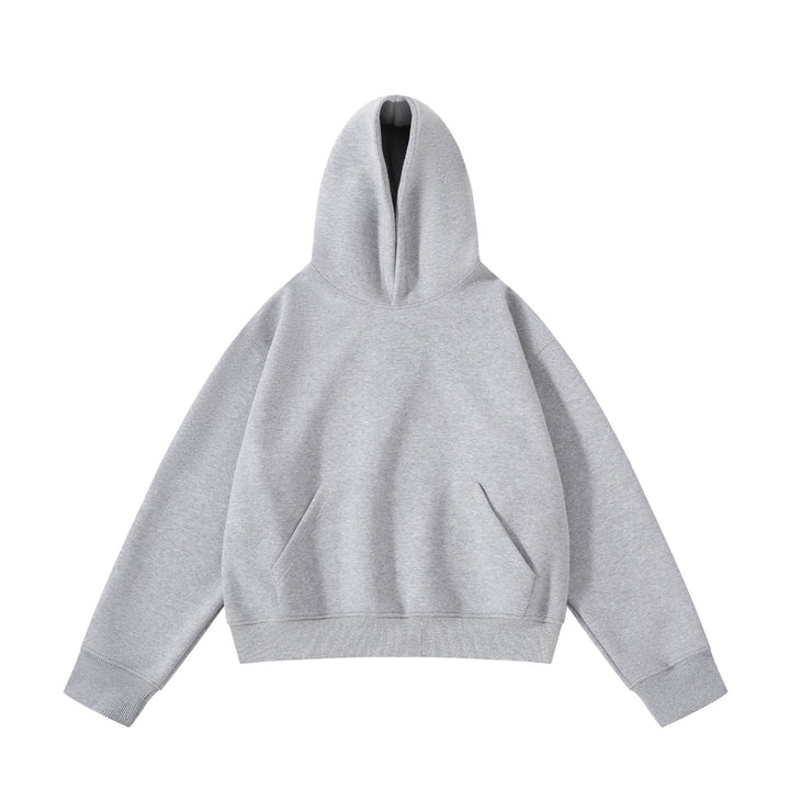 Unisex Heavy Oversized Hoodie with Double-layered Hood Kangaroo Pocket and Wide Ribbed Hem