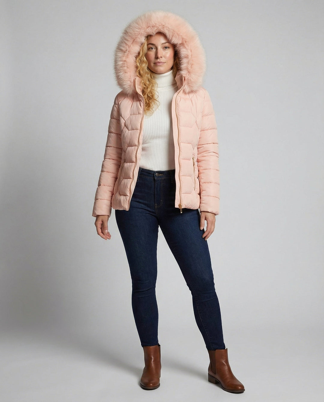 Women's Winter Jacket Faux Fur