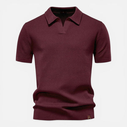 Men’s Slim Fit Knit Polo Shirt Lightweight Breathable Wear
