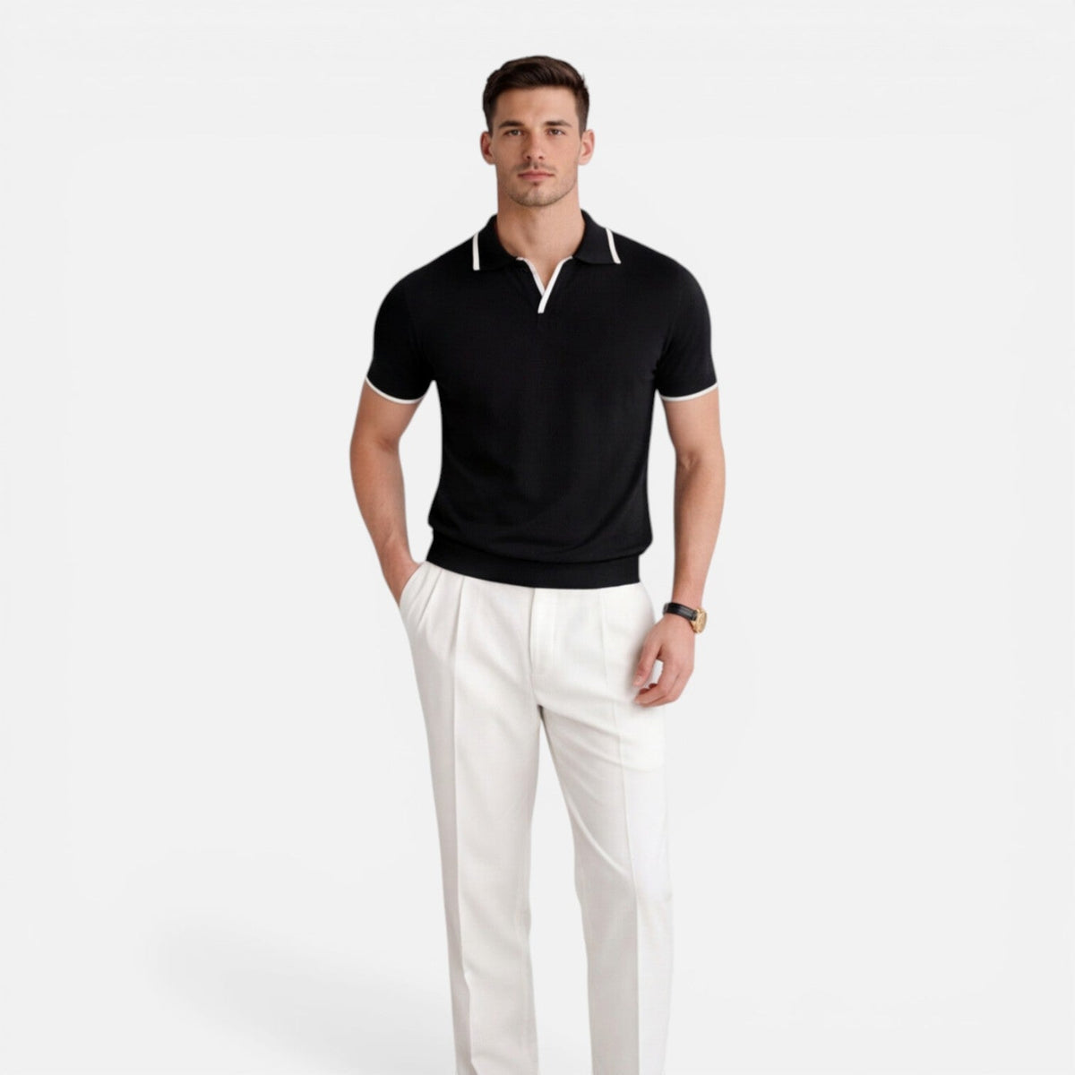 Men’s Slim Fit Summer Polo Shirt Lightweight Breathable Knit