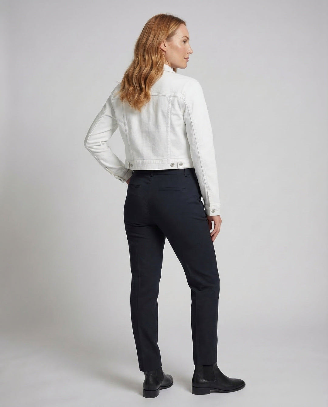 Women's Boxy Denim Jacket with Shirt Collar