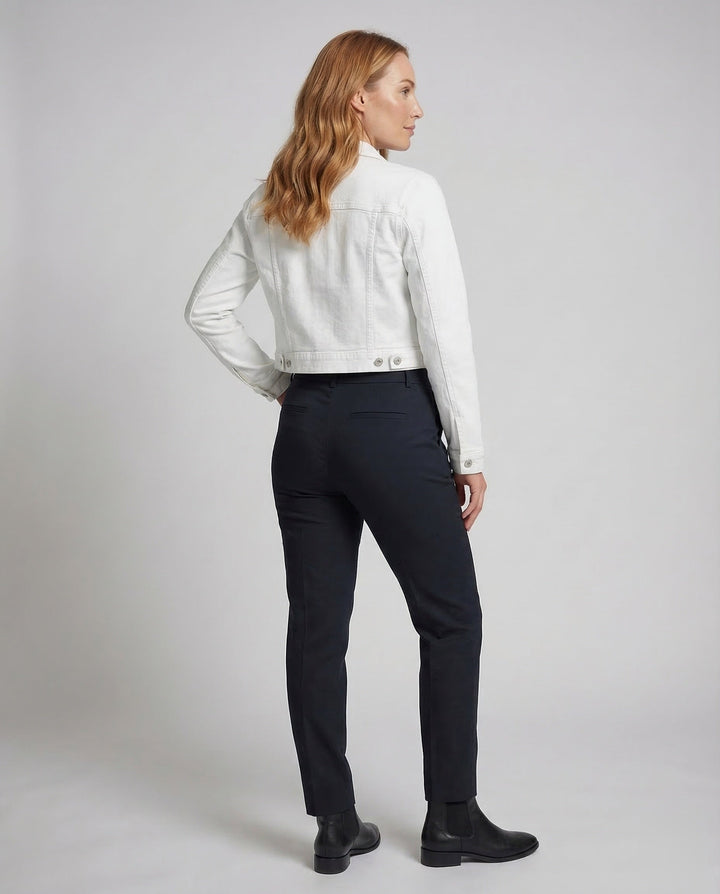 Women's Boxy Denim Jacket with Shirt Collar