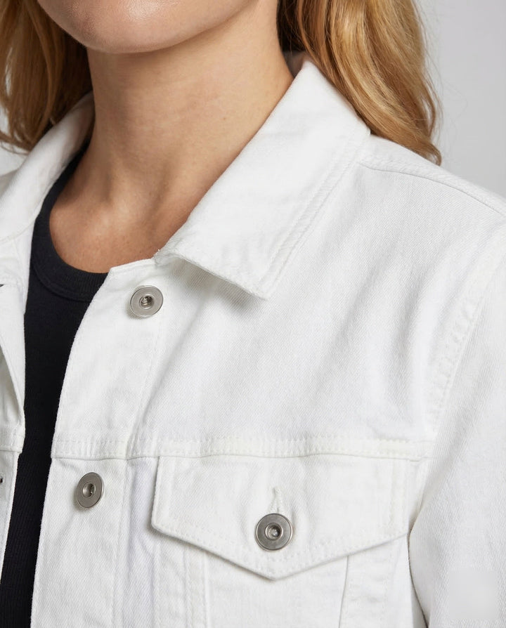 Women's Boxy Denim Jacket with Shirt Collar