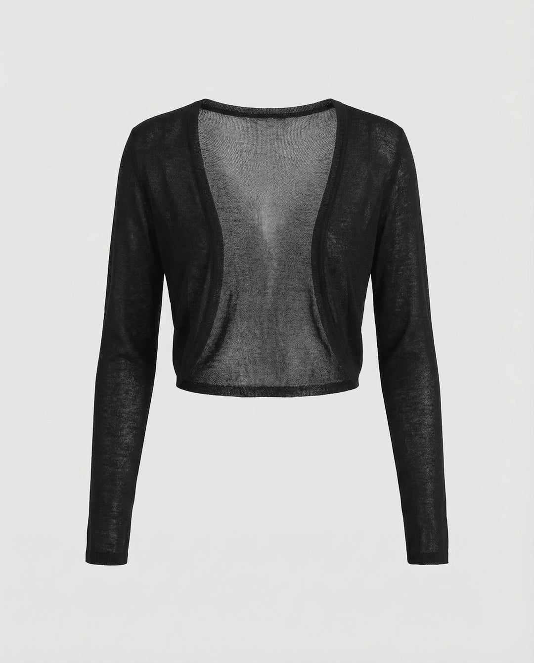 Women's Short Bolero Fine Knit Cardigan with Long Sleeves