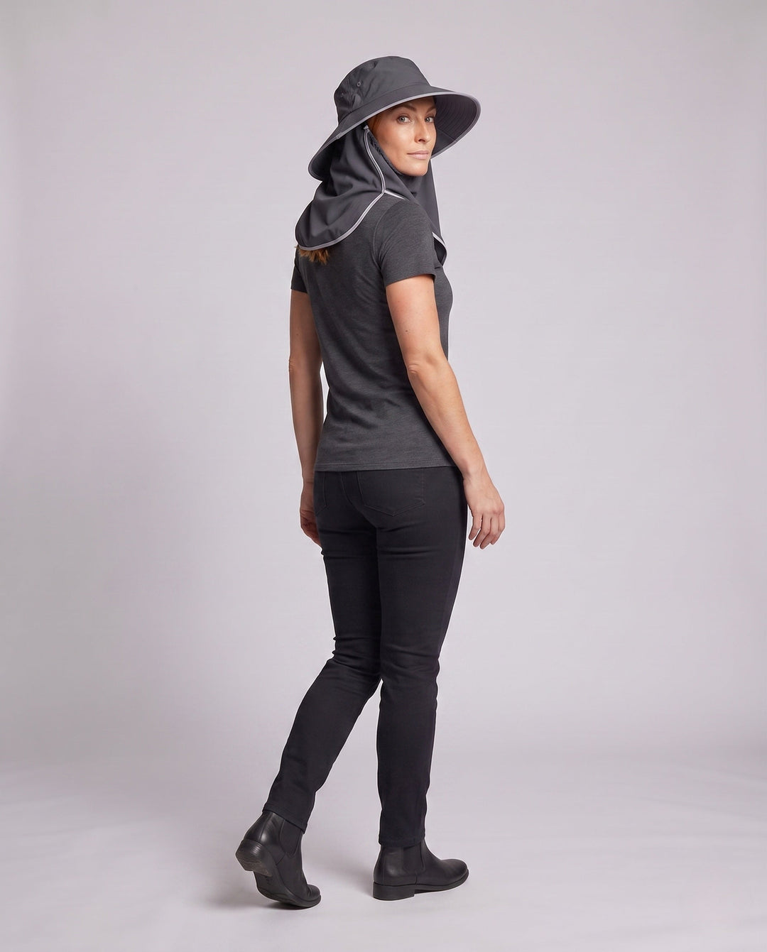Women UV Protection Hat with Integrated Face Shield