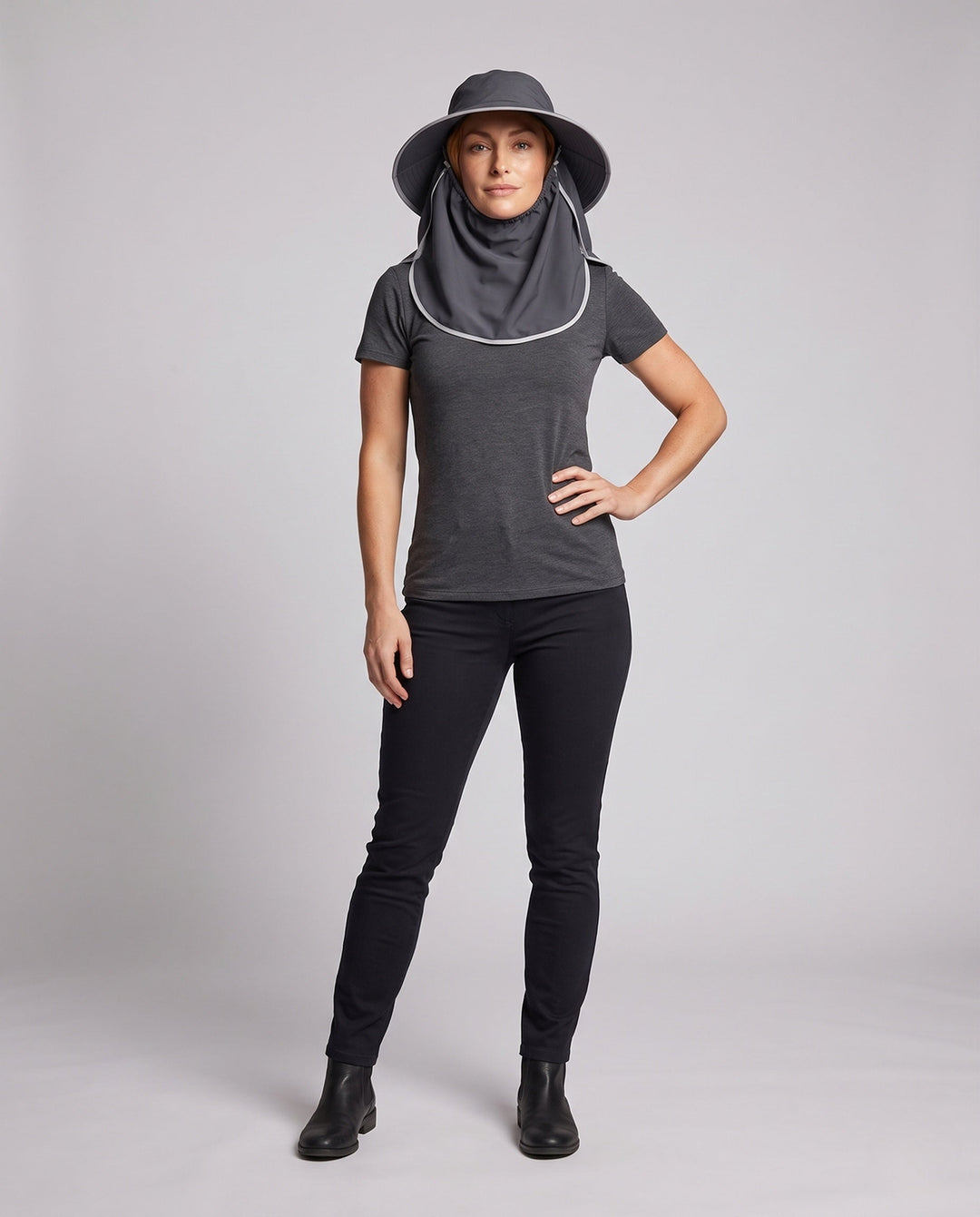 Women UV Protection Hat with Integrated Face Shield