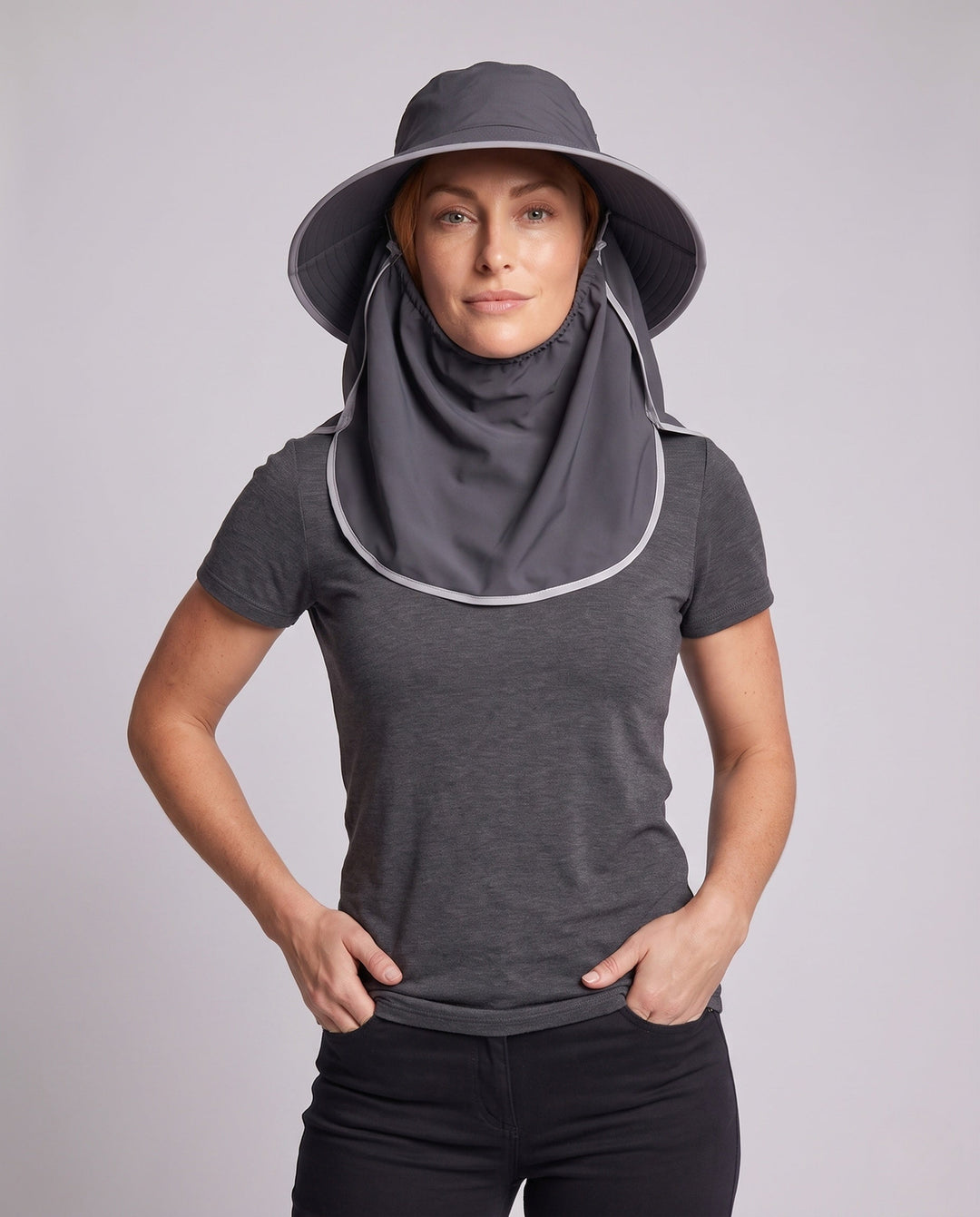 Women UV Protection Hat with Integrated Face Shield