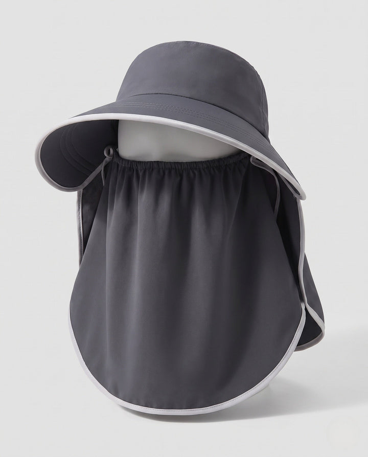 Women UV Protection Hat with Integrated Face Shield