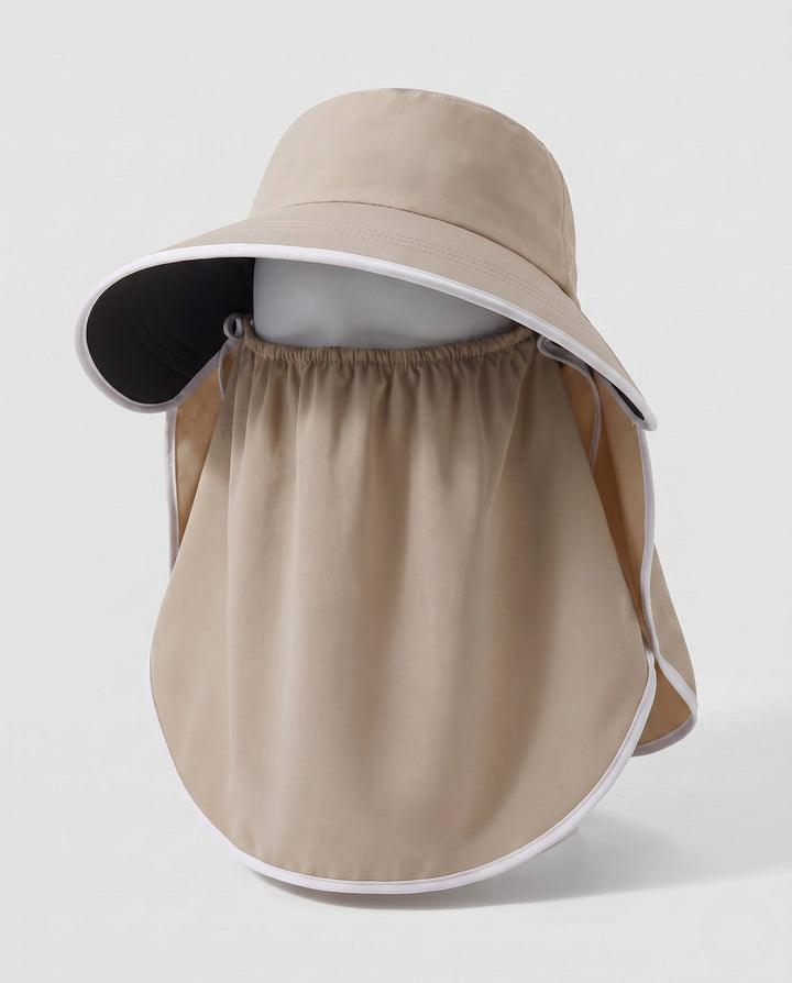 Women UV Protection Hat with Integrated Face Shield