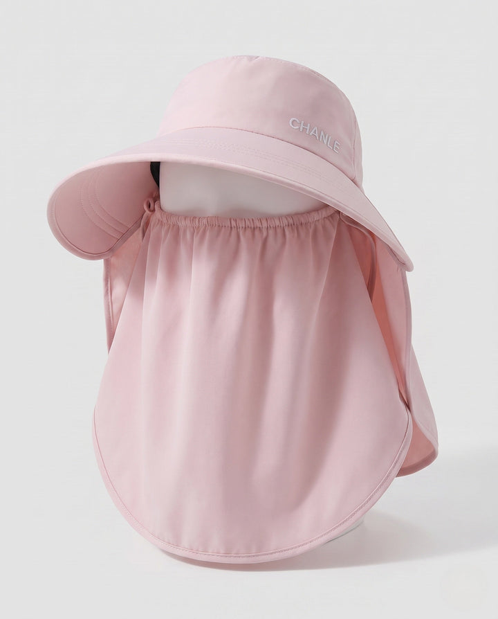 Women UV Protection Hat with Integrated Face Shield