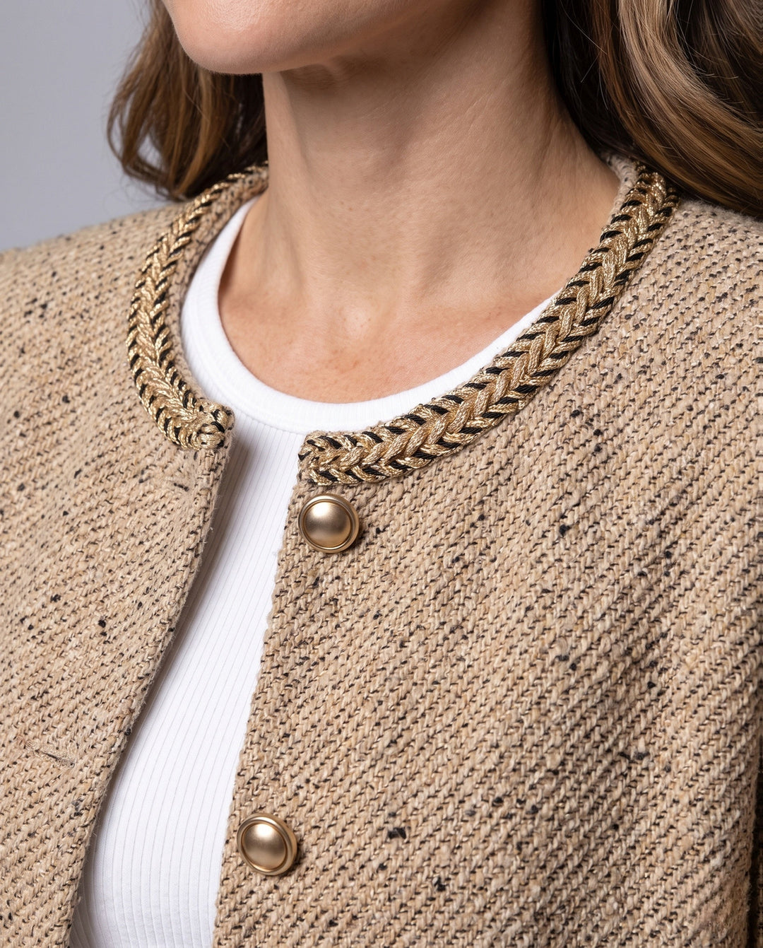 Women Elegant and Stylish Tweed Jacket with Matching Skirt