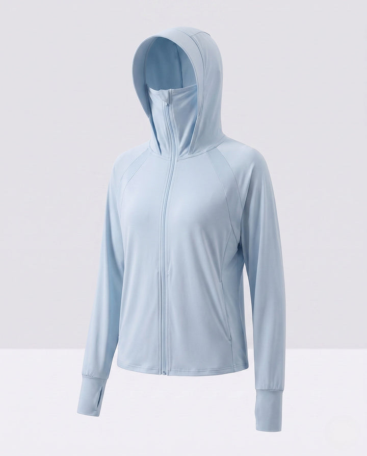 Women's UV Protection Jacket with Oversized Cut and Integrated Hood
