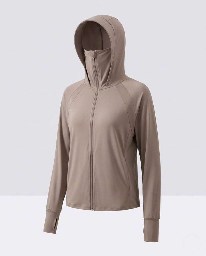 Women's UV Protection Jacket with Oversized Cut and Integrated Hood