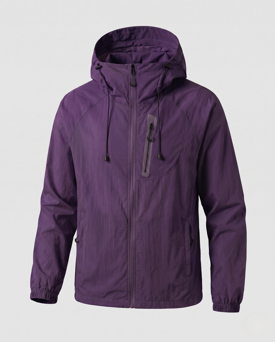 Women's High-performance Windbreaker with Reflective Elements and Adjustable Hood Design