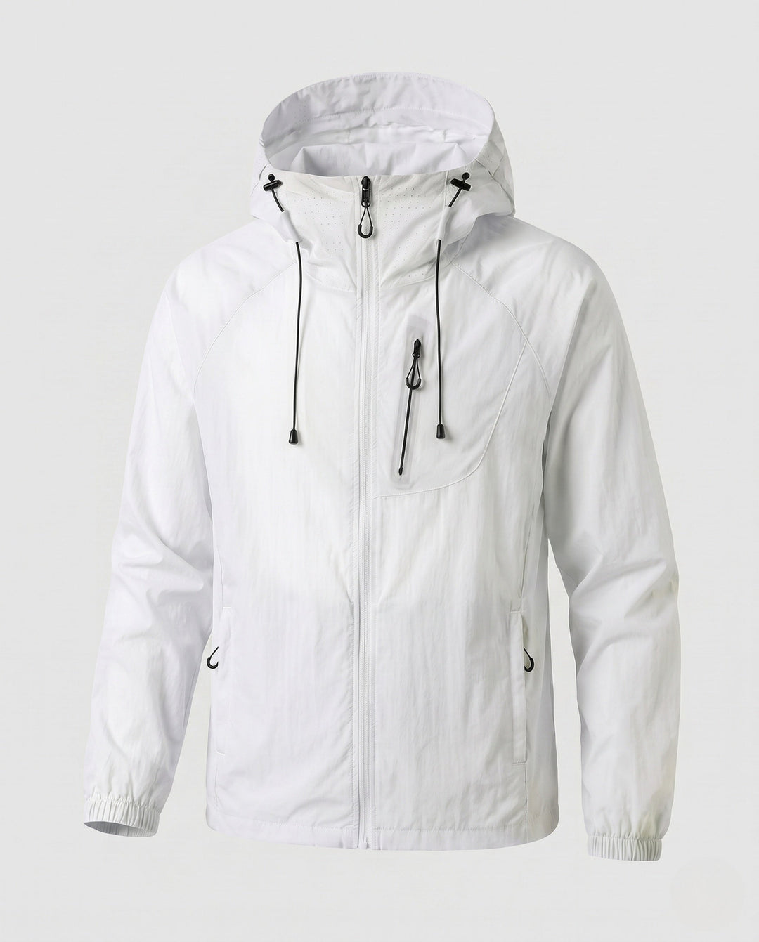 Women's High-performance Windbreaker with Reflective Elements and Adjustable Hood Design