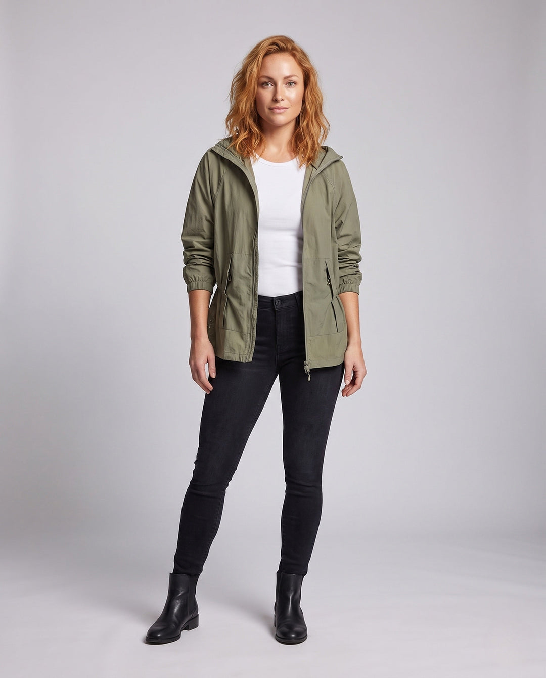 Women's Lightweight Functional Jacket with Stowable Hood Collar
