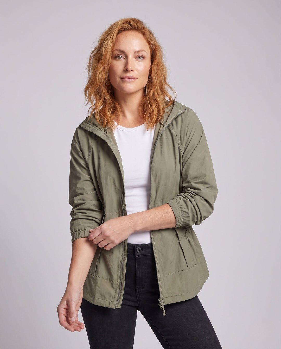 Women's Lightweight Functional Jacket with Stowable Hood Collar