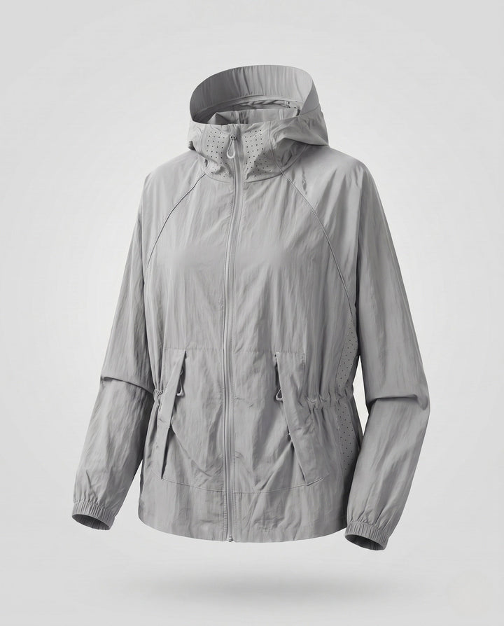 Women's Lightweight Functional Jacket with Stowable Hood Collar