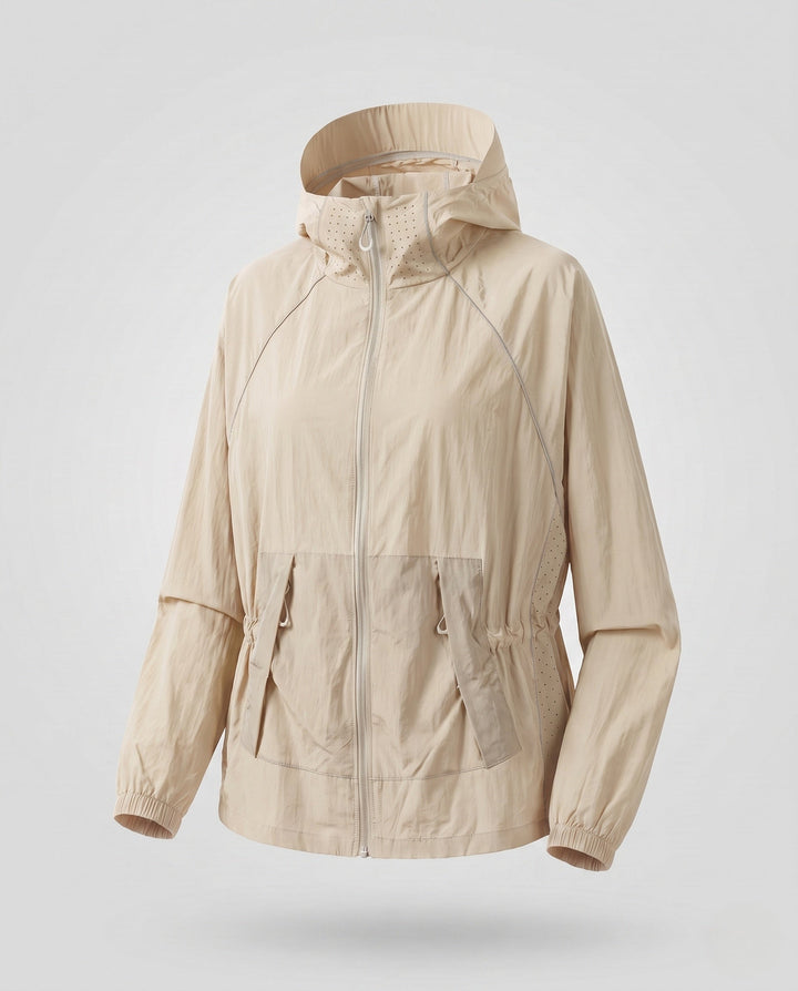 Women's Lightweight Functional Jacket with Stowable Hood Collar