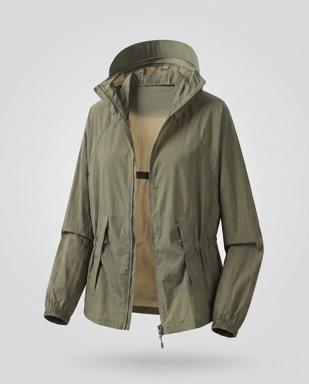Women's Lightweight Functional Jacket with Stowable Hood Collar