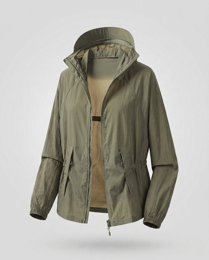 Women's Lightweight Functional Jacket with Stowable Hood Collar