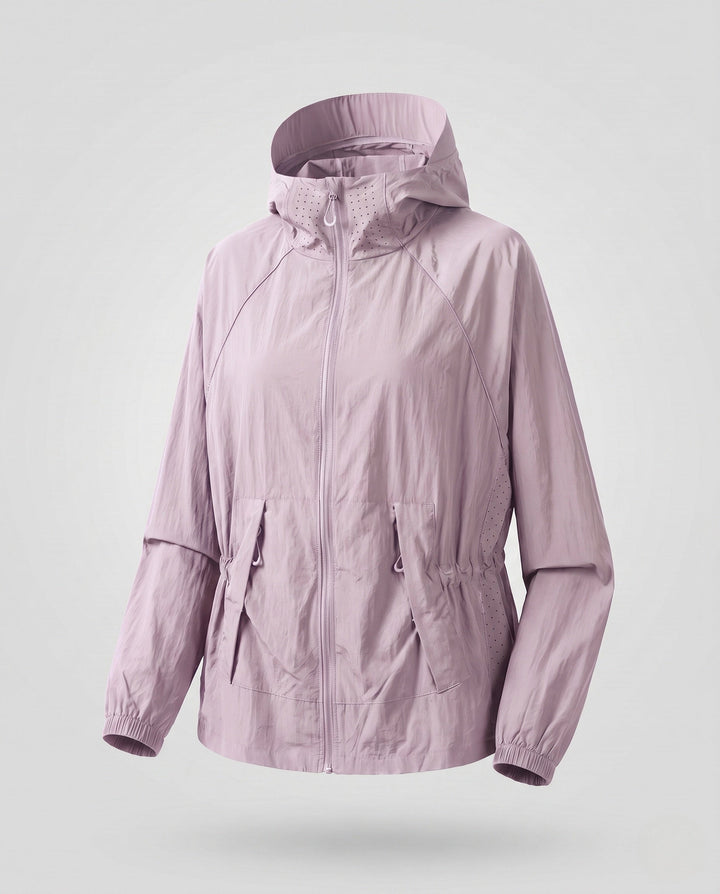 Women's Lightweight Functional Jacket with Stowable Hood Collar