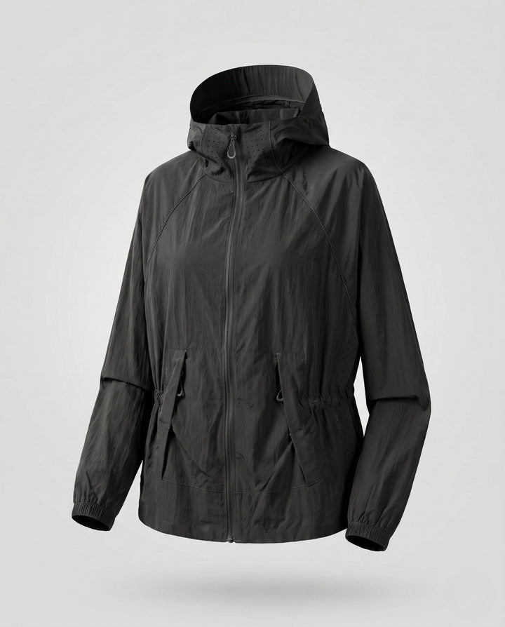 Women's Lightweight Functional Jacket with Stowable Hood Collar