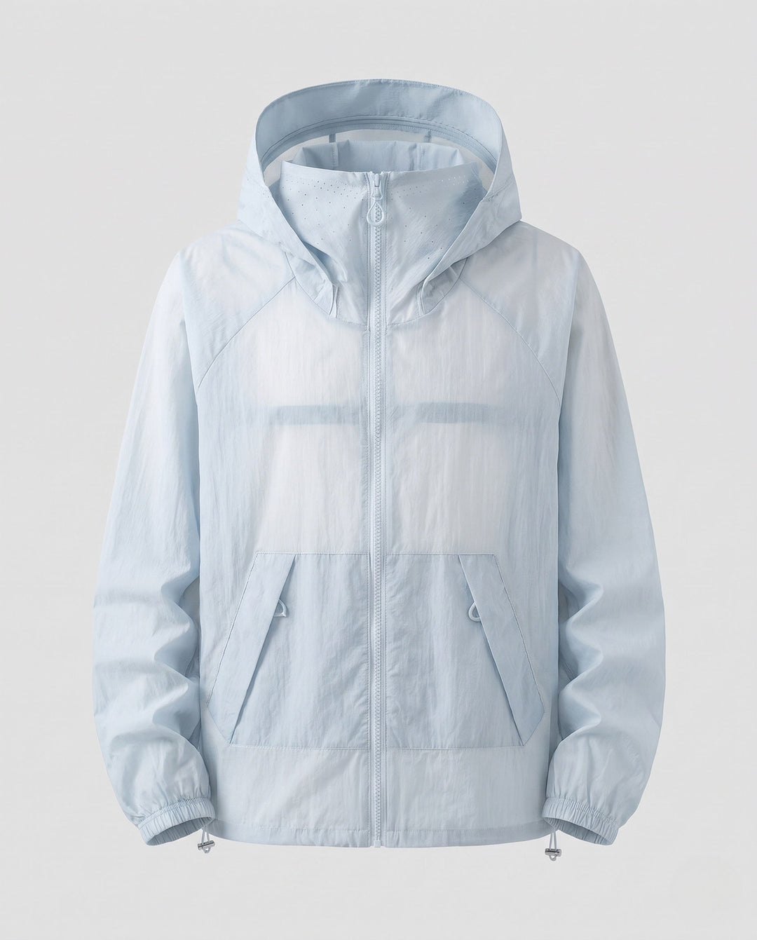 Women's Lightweight Windbreaker Jacket with Adjustable Hood Design and Side Pockets