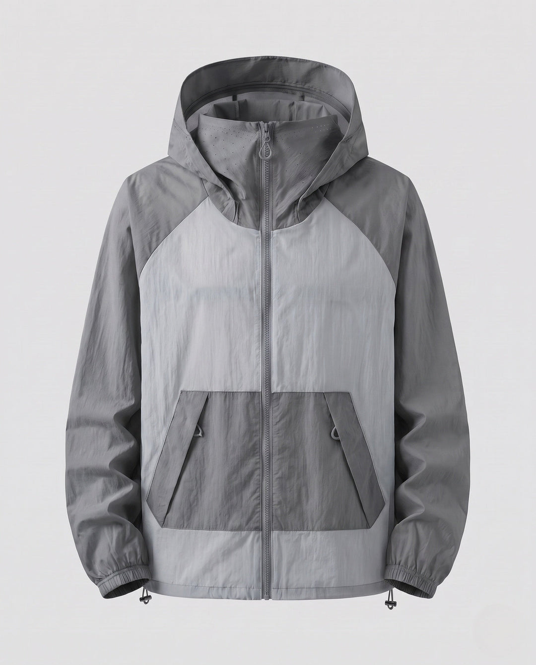 Women's Lightweight Windbreaker Jacket with Adjustable Hood Design and Side Pockets