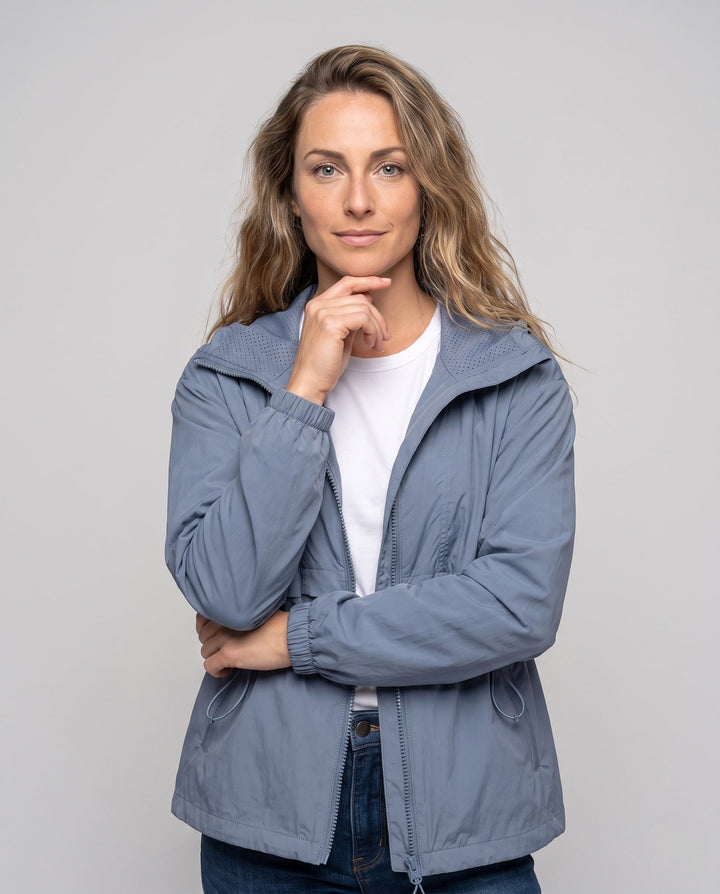 Women's Lightweight Windbreaker with Breathable Inserts