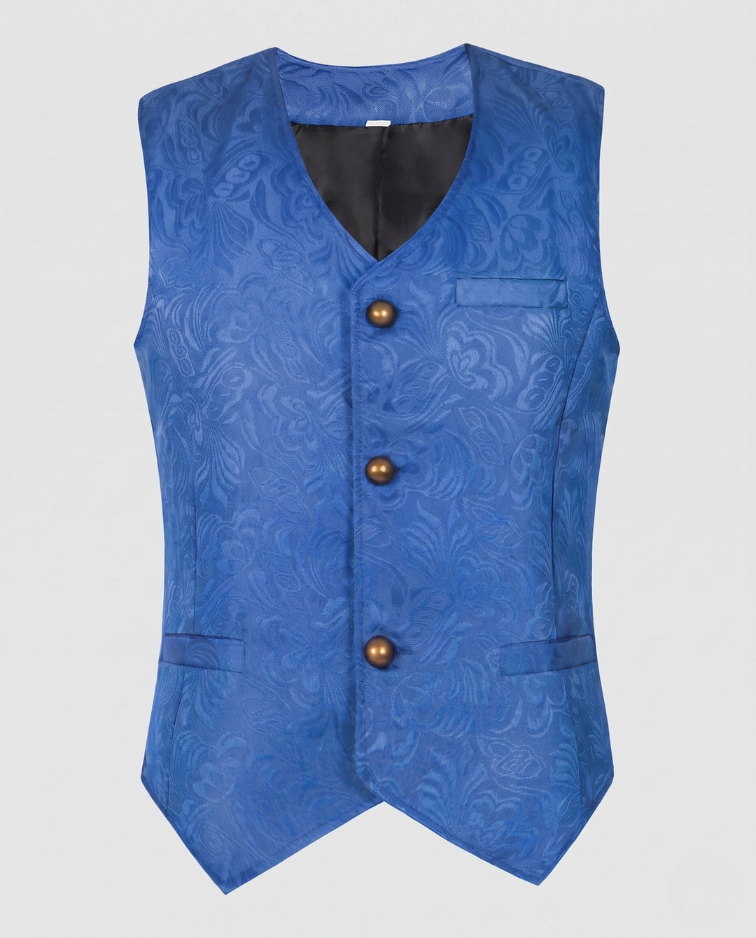 Women's Elegant Vest with Floral Patterns and Ornate Buttons