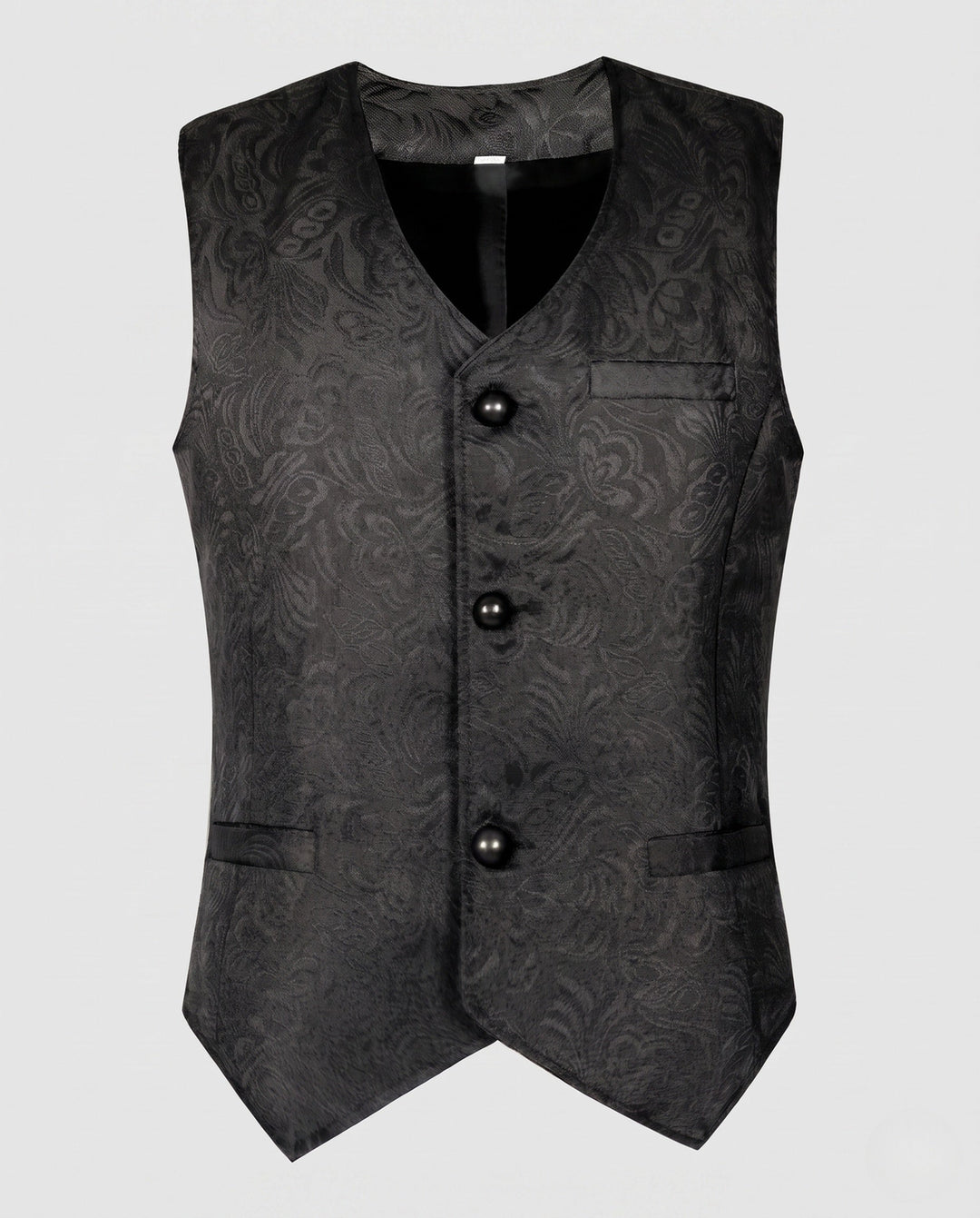 Women's Elegant Vest with Floral Patterns and Ornate Buttons