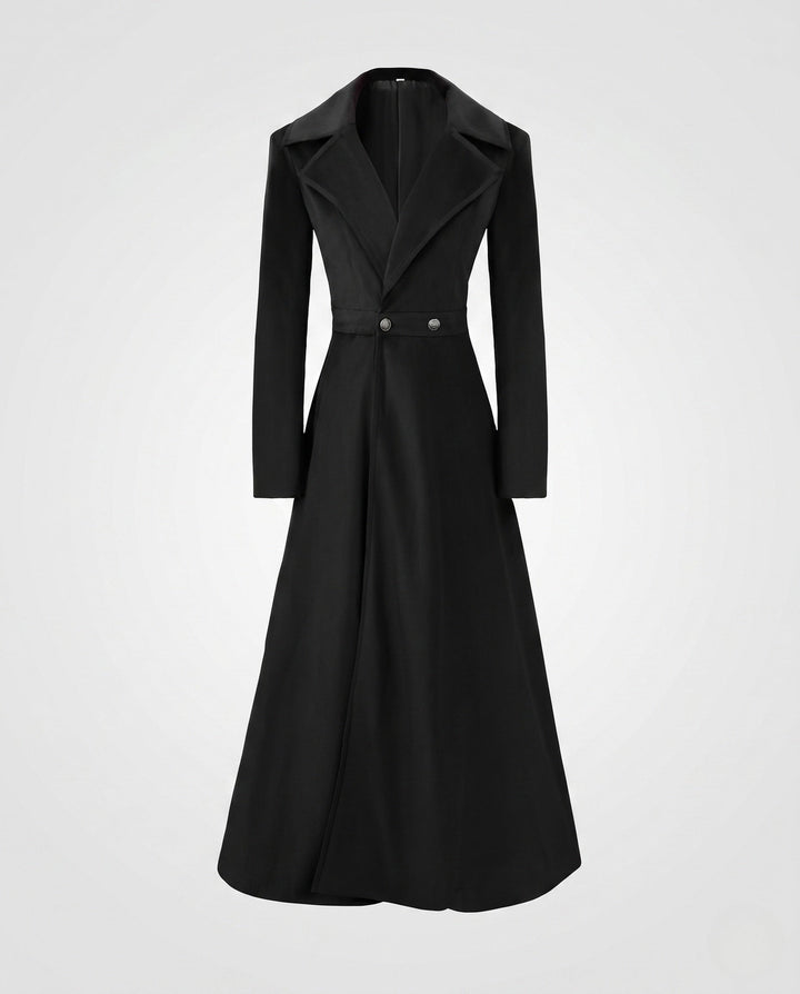 Women's Elegant Tailcoat with Wide Lapels and Tailored Fit