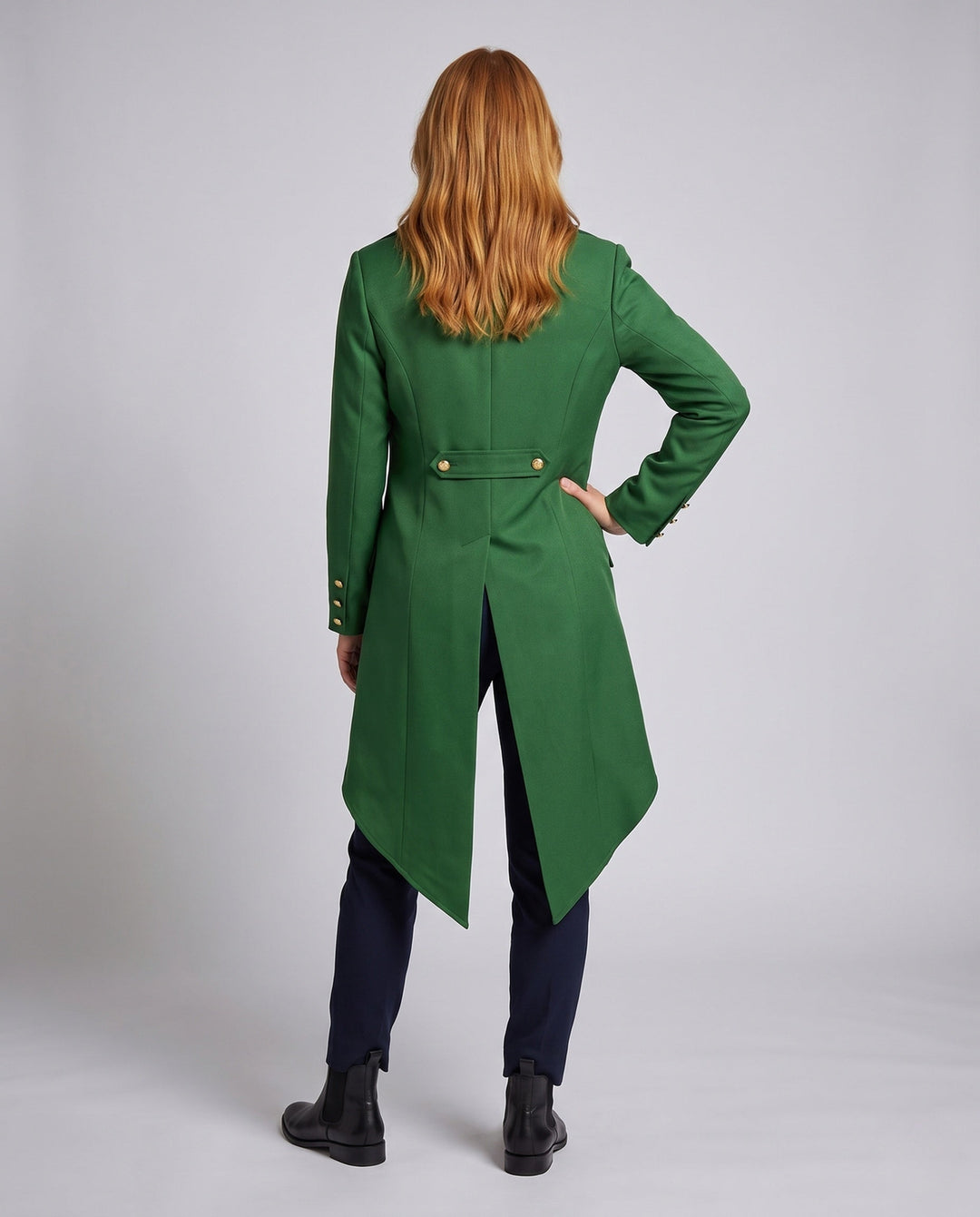 Women's Vintage-style Costume Jacket with Asymmetrical Hem