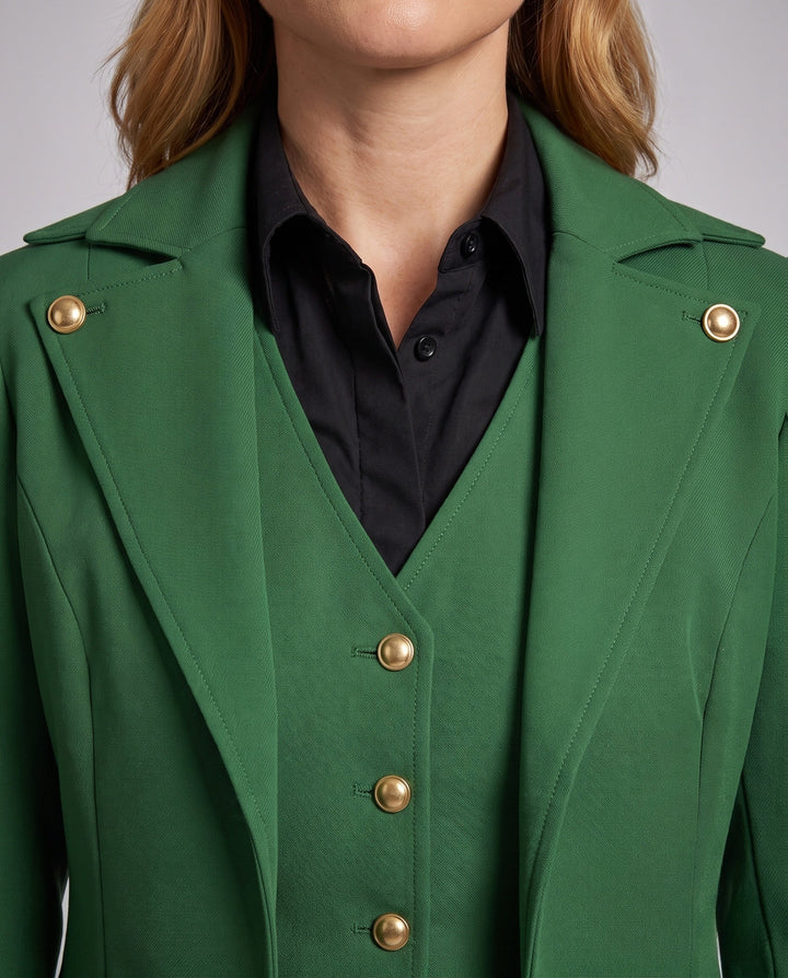 Women's Vintage-style Costume Jacket with Asymmetrical Hem