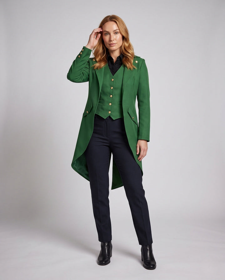 Women's Vintage-style Costume Jacket with Asymmetrical Hem