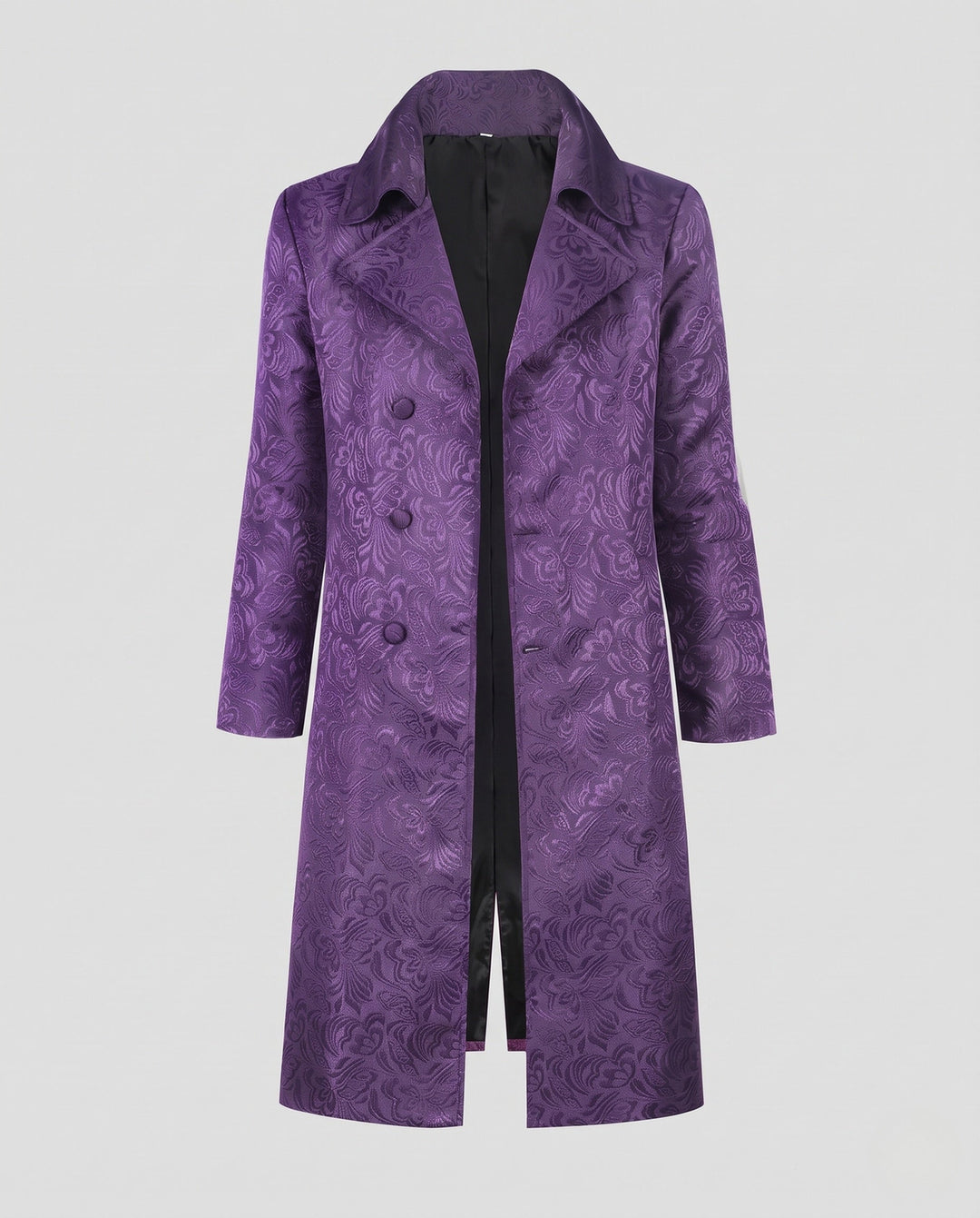 Women Elegant Tailcoat with Floral Pattern and Smooth Satin