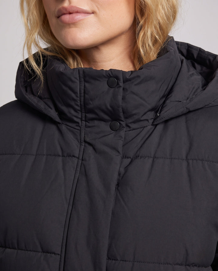 Women's Ultra-lightweight Midi Quilted Coat with Extended Back, Innovative Climate Insulation, and Windproof Outer Shell