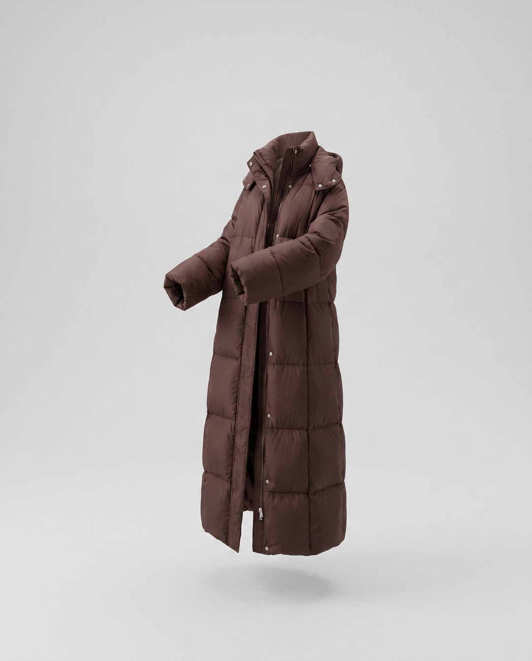 Women's Ultra-lightweight Midi Quilted Coat with Extended Back, Innovative Climate Insulation, and Windproof Outer Shell
