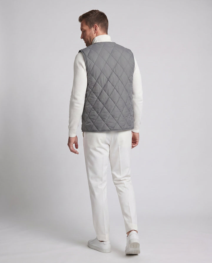 Men's Lightweight Quilted Vest with Diamond Quilting and Zipper